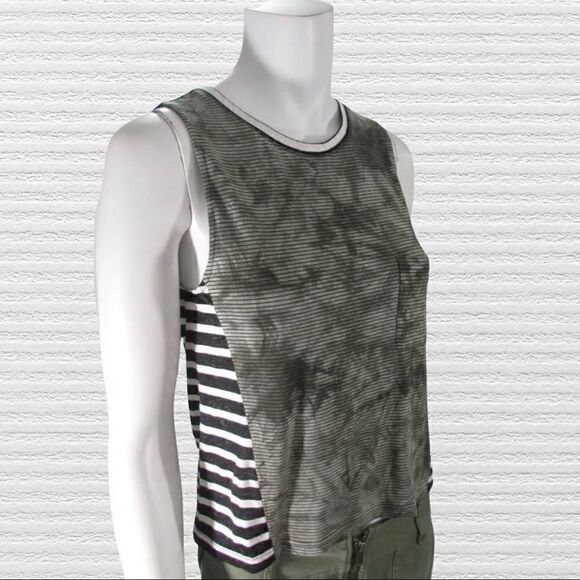 Sanctuary Tie Dye Green Sleeveless Shirt - Picture 2 of 5